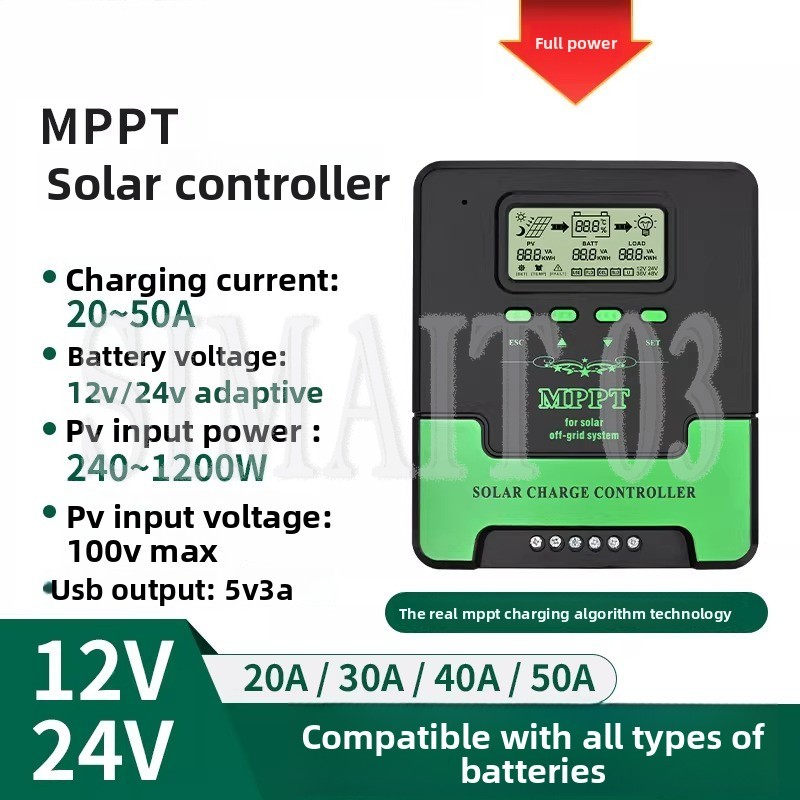 Charge Controller Solar - Kontroler ładowania solarnego MPPT 12V/24V Auto