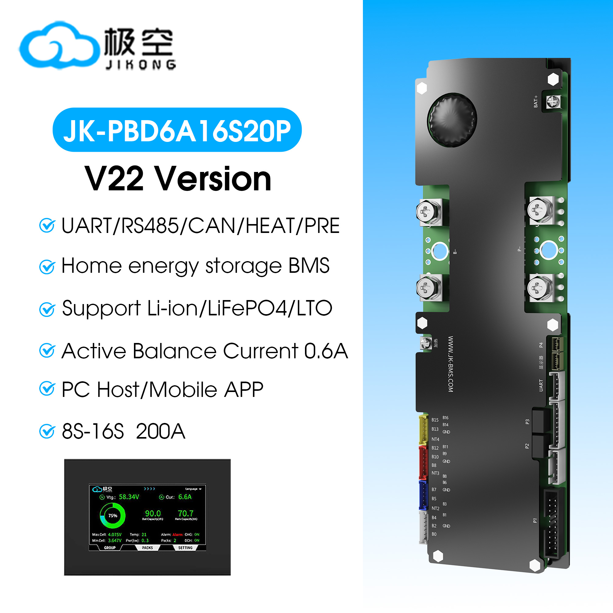 Power Inverter - JIKONG JKBMS V22 LPF4 Li-Ion LTO