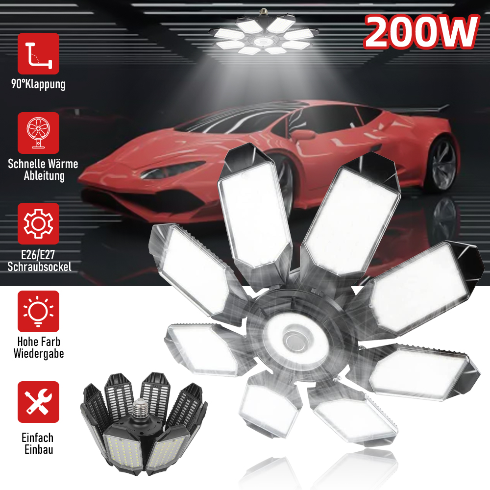 200W potężne światło garażowe  – Solar Panel 200W recenzja i cena